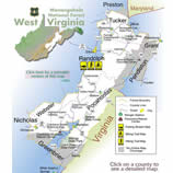 map of Monongahela National Forest