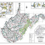 A detailed road map with of highway locations